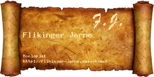Flikinger Jerne névjegykártya